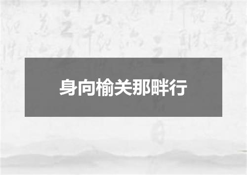 身向榆关那畔行