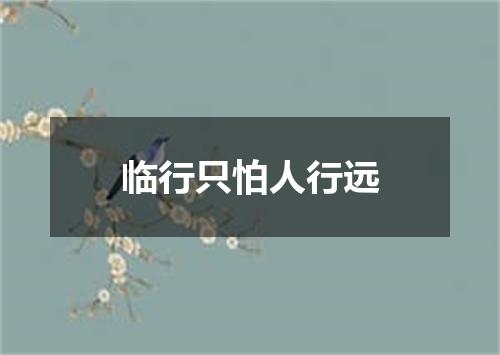 临行只怕人行远