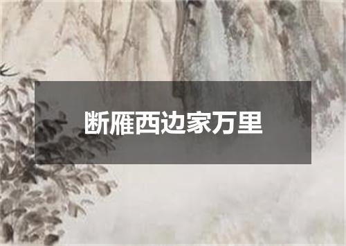 断雁西边家万里