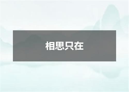 相思只在