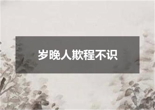 岁晚人欺程不识