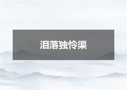 泪落独怜渠