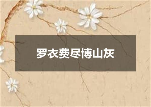 罗衣费尽博山灰