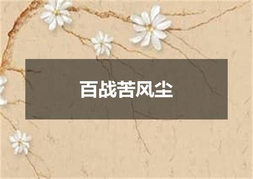 百战苦风尘