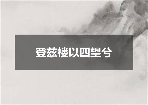 登兹楼以四望兮