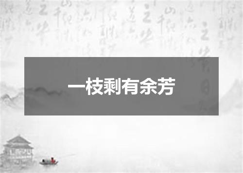 一枝剩有余芳