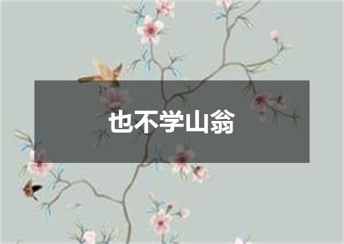 也不学山翁