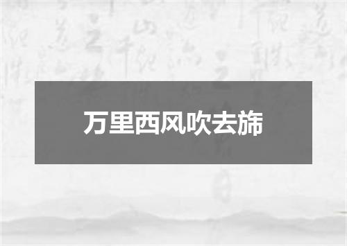 万里西风吹去旆