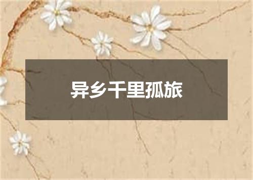 异乡千里孤旅