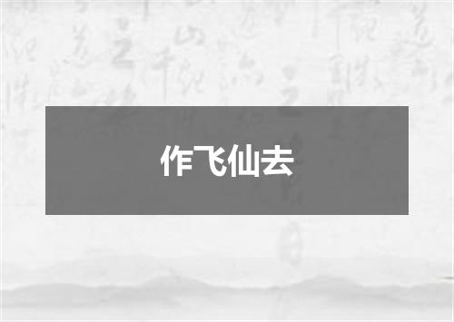 作飞仙去
