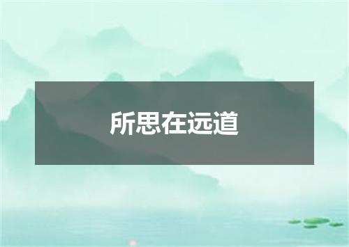 所思在远道