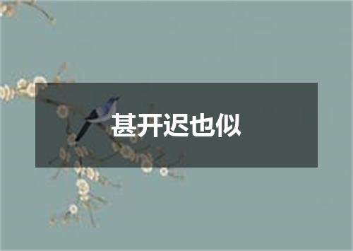 甚开迟也似