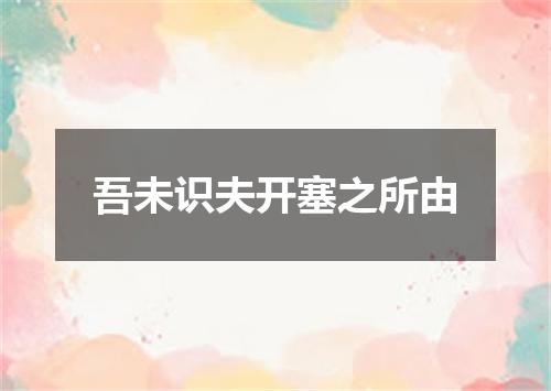 吾未识夫开塞之所由