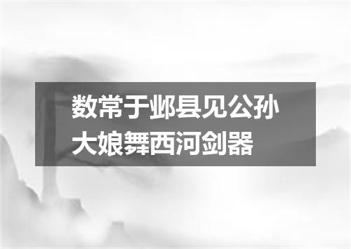 数常于邺县见公孙大娘舞西河剑器