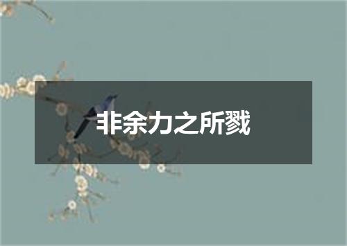 非余力之所戮