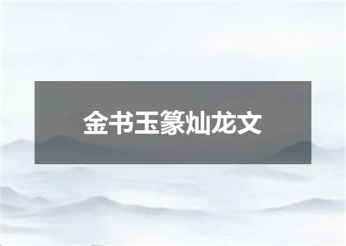 金书玉篆灿龙文