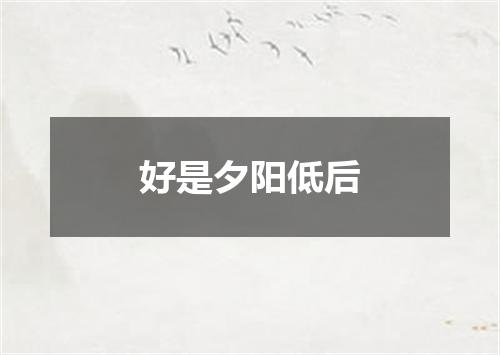 好是夕阳低后