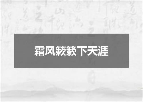 霜风簌簌下天涯