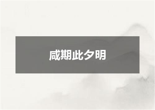 咸期此夕明