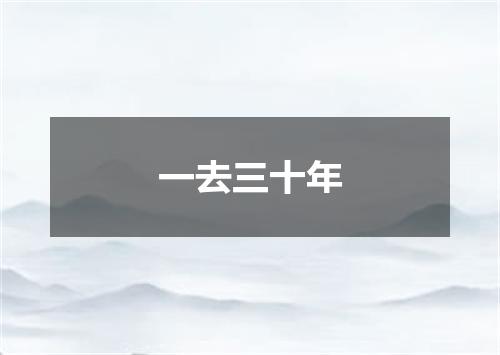 一去三十年