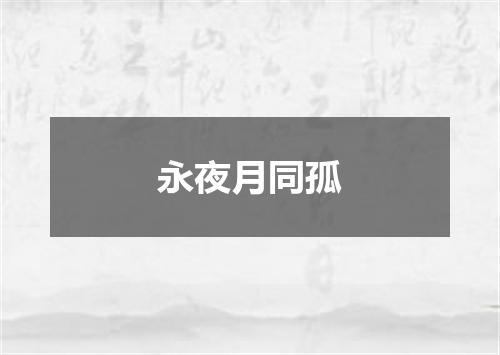 永夜月同孤