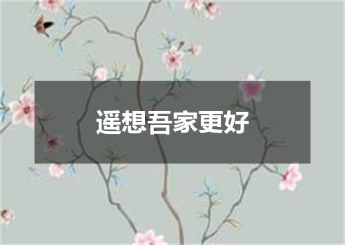遥想吾家更好