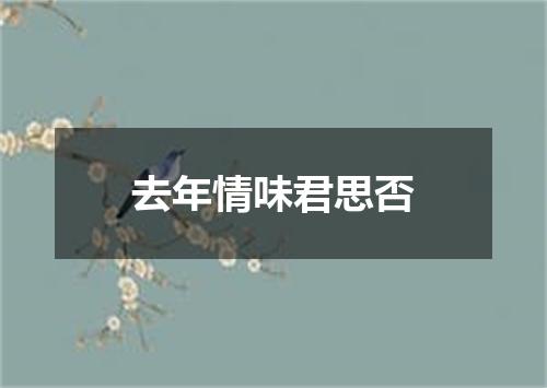 去年情味君思否