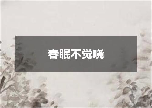 春眠不觉晓