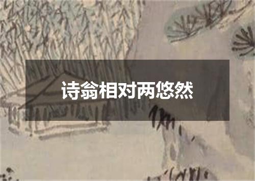 诗翁相对两悠然
