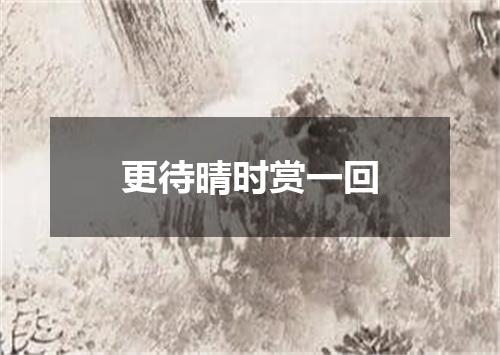 更待晴时赏一回