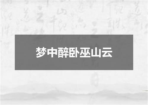 梦中醉卧巫山云