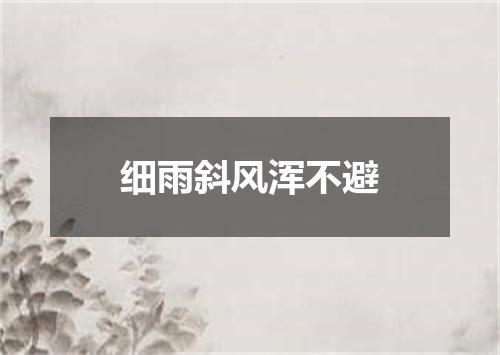 细雨斜风浑不避