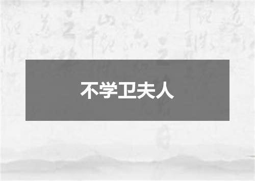 不学卫夫人