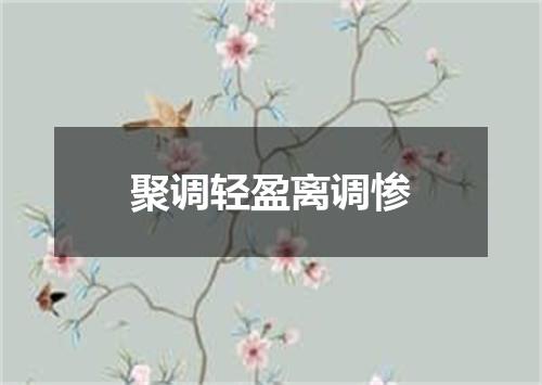 聚调轻盈离调惨