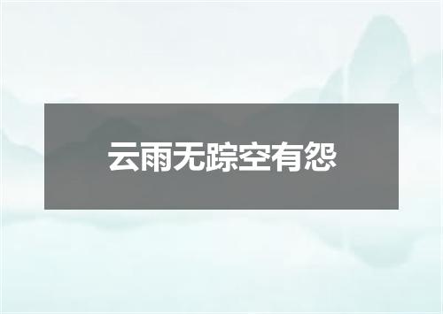 云雨无踪空有怨