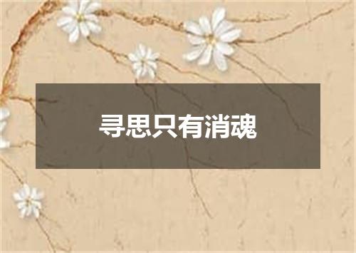 寻思只有消魂