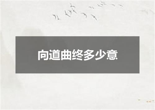向道曲终多少意