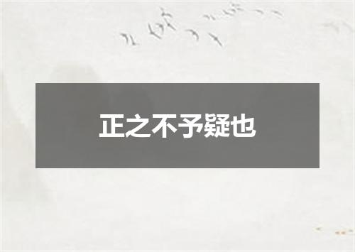 正之不予疑也