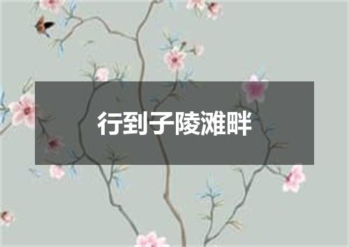 行到子陵滩畔