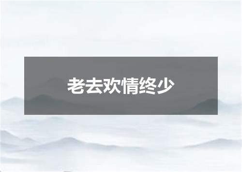 老去欢情终少
