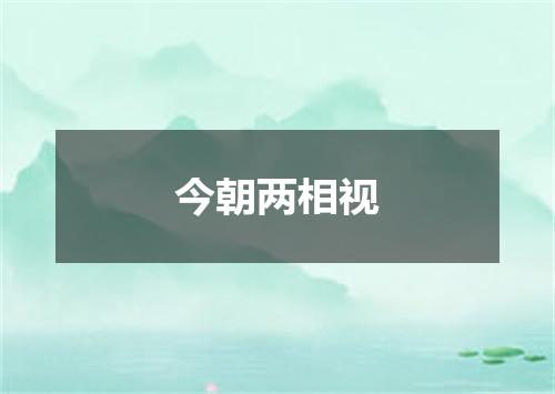 今朝两相视