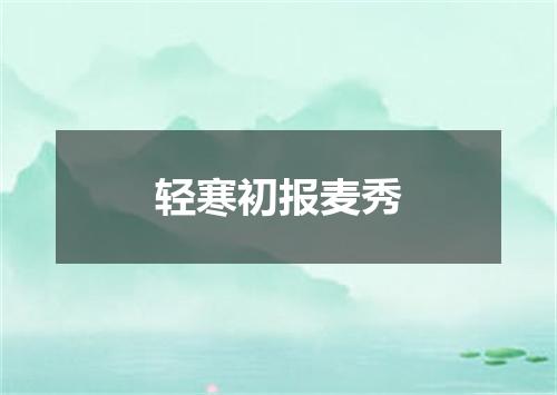 轻寒初报麦秀