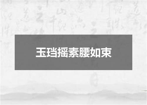 玉珰摇素腰如束