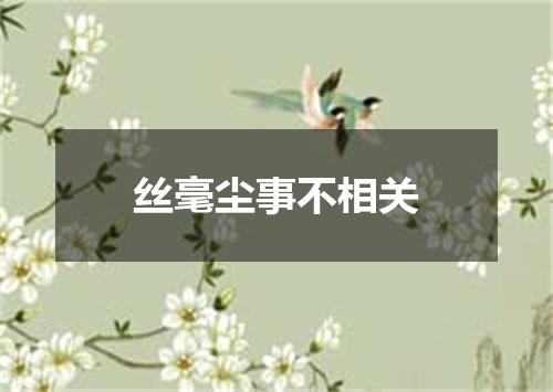 丝毫尘事不相关