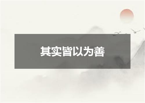 其实皆以为善