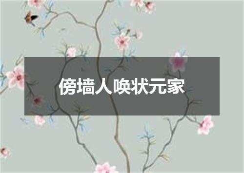 傍墙人唤状元家