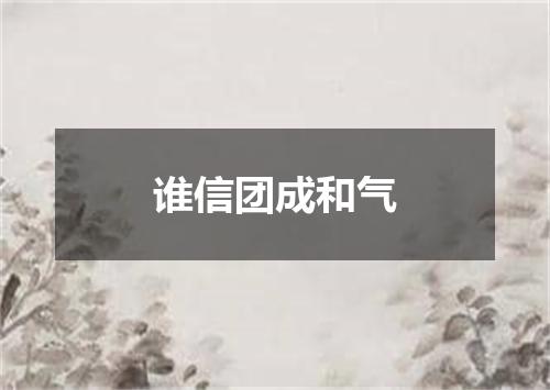 谁信团成和气