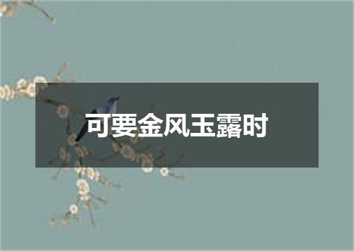 可要金风玉露时