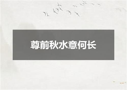 尊前秋水意何长