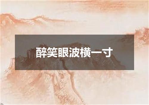醉笑眼波横一寸